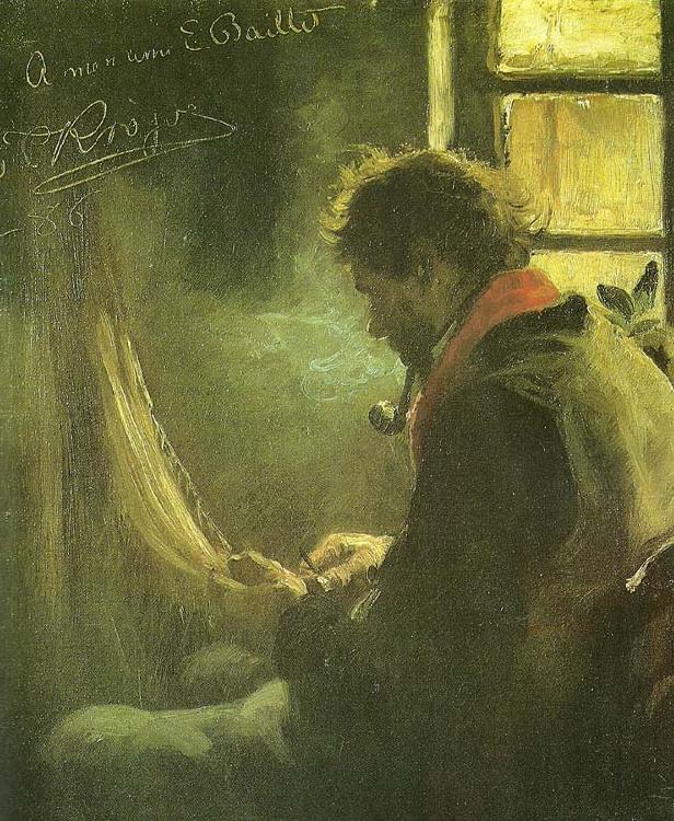 Peder Severin Kroyer en fransk fisker boder garn